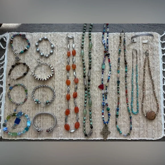 Garnet and Citrine Sterling Silver Cuff Bracelet - Picture 9 of 9